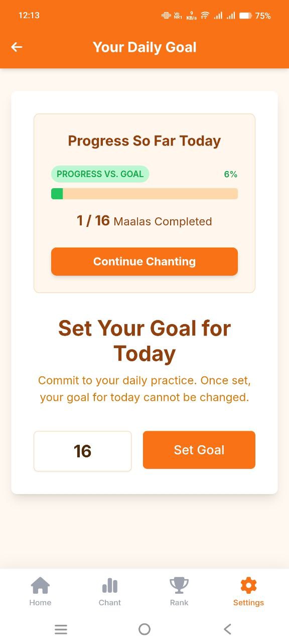 Daily goal tracker for naam jap